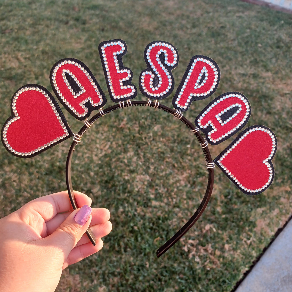 Custom Name Headband with Hearts