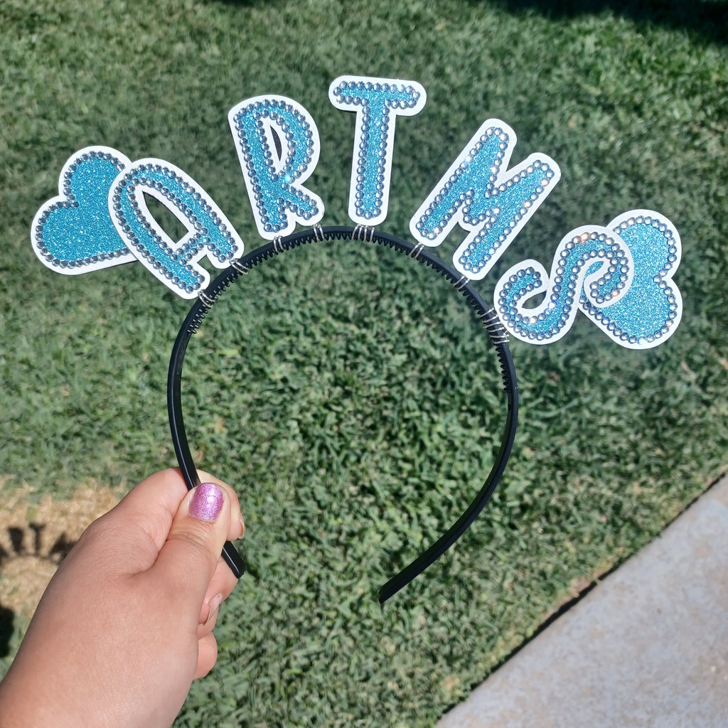 Custom Name Headband with Hearts