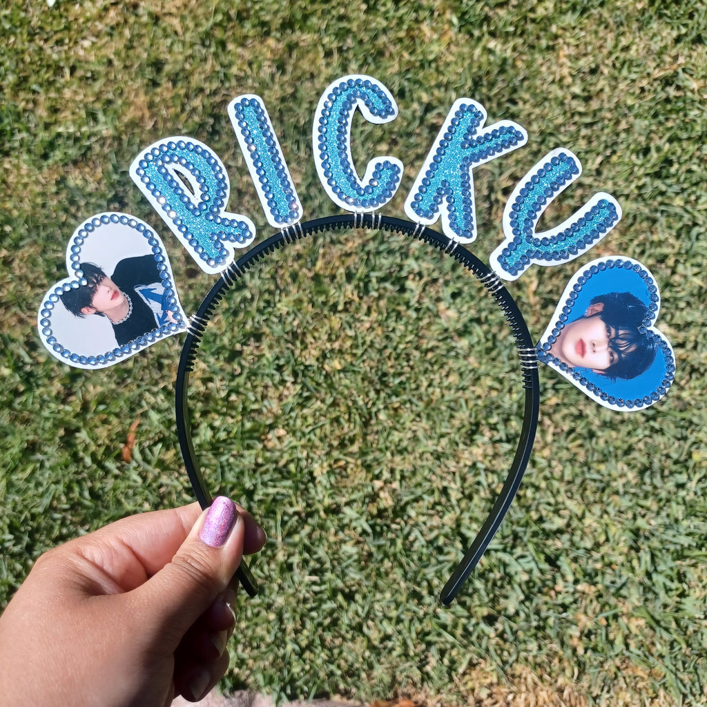 Custom Name Headband with Hearts and Pictures