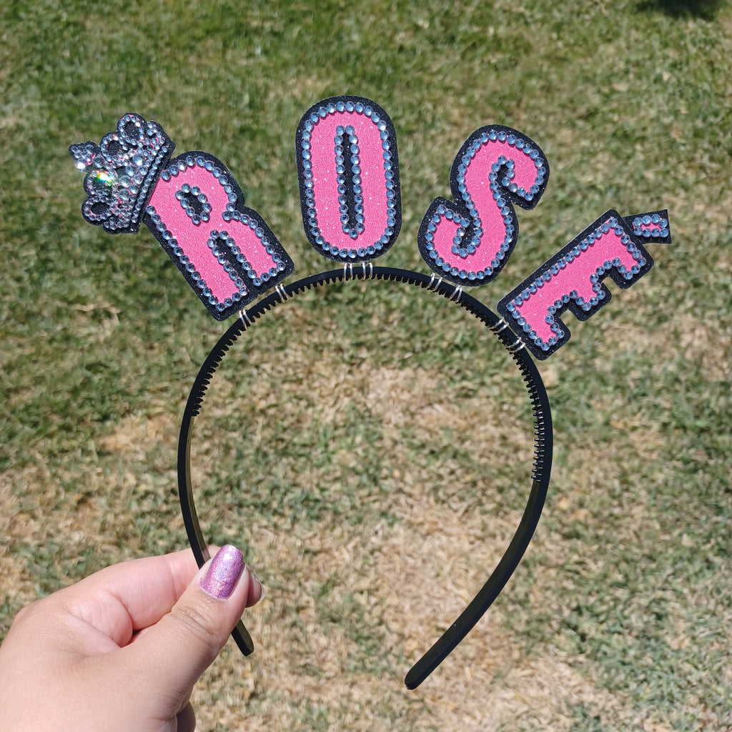 Custom Name Headband with Rhinestone Crown