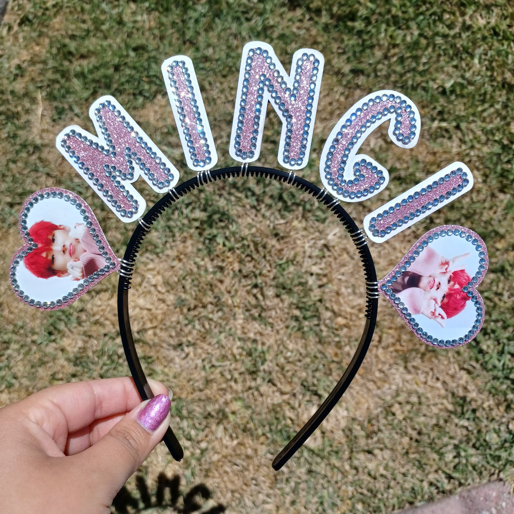 Custom Name Headband with Hearts and Pictures