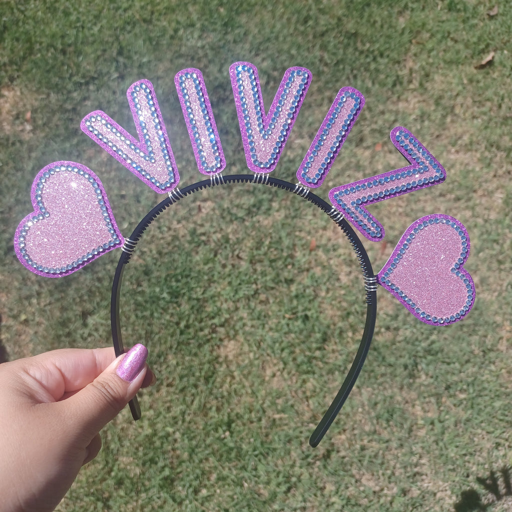 Custom Name Headband with Hearts