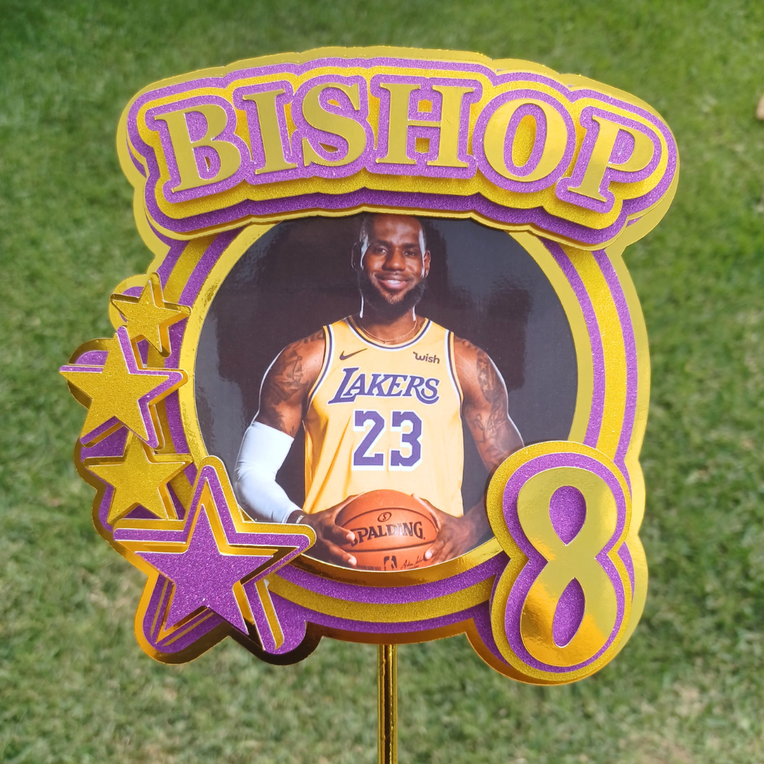 Custom 3D Cake Topper (Circle with Stars/ Hearts)