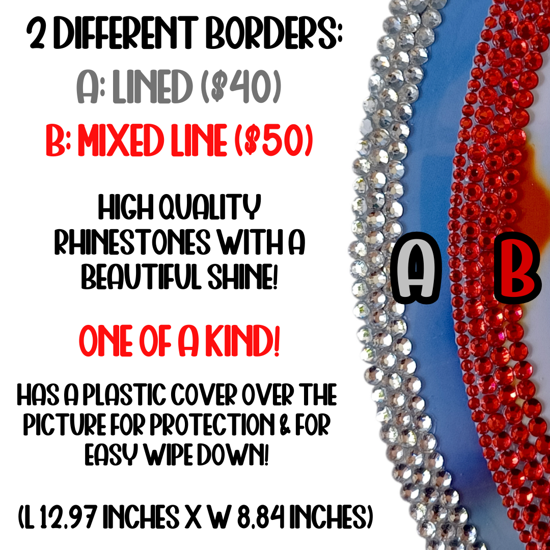 Custom KPOP Rhinestone Picket Double Sided Concert Sign Korean Fan