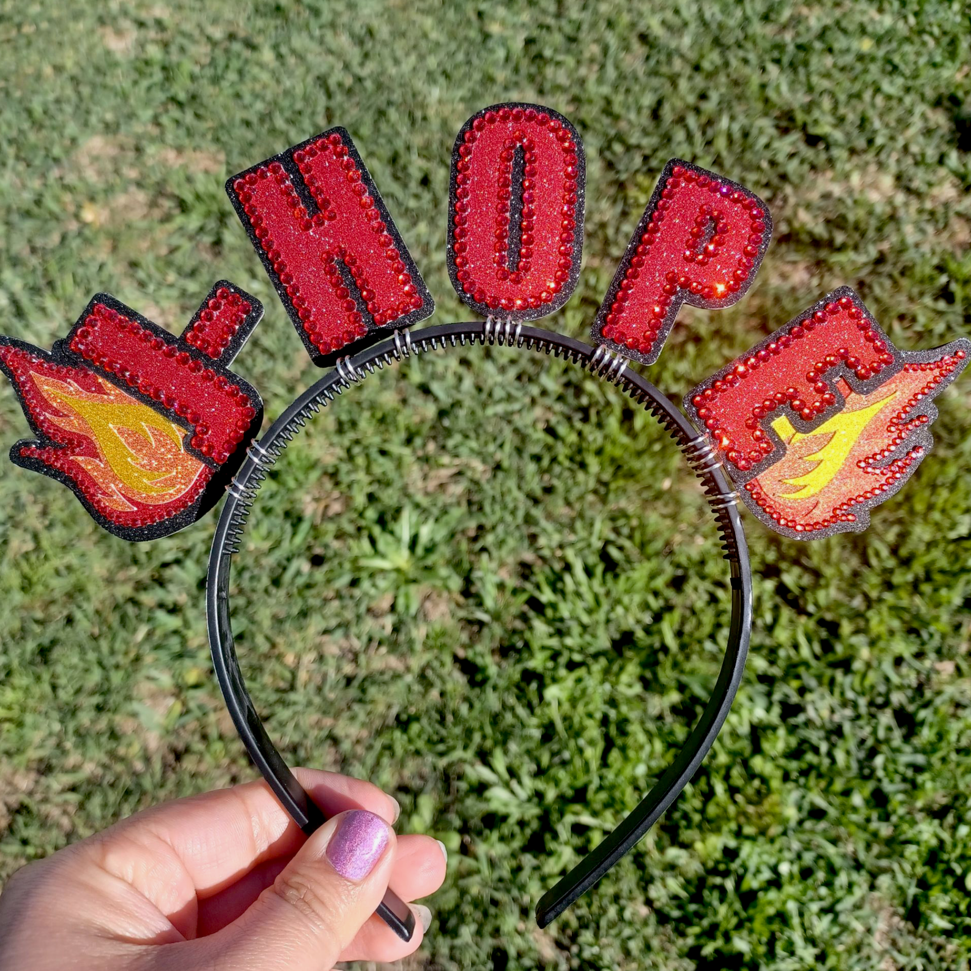 Custom Name Headband with Flames