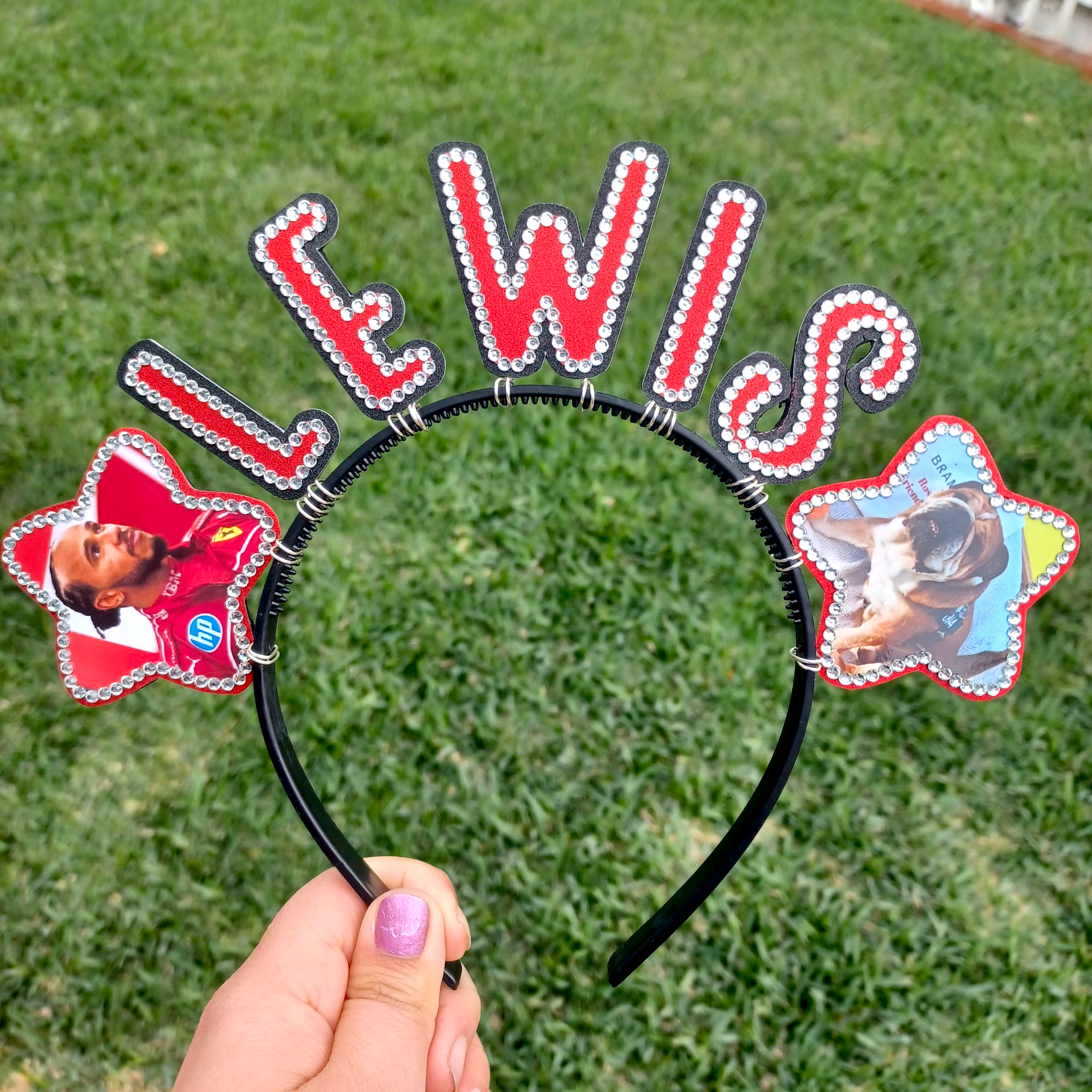 Custom Name Headband with Stars and Pictures