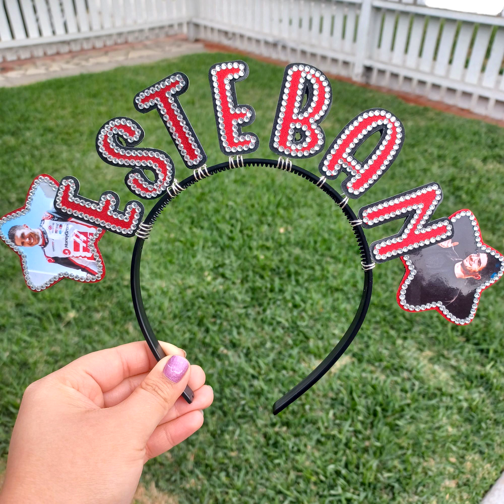 Custom Name Headband with Stars and Pictures
