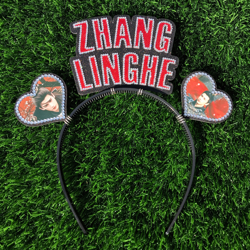 Custom Rhinestone Name Headband with Pictures