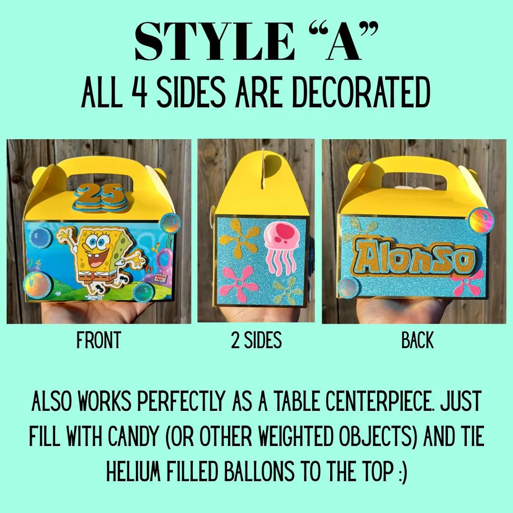 CUSTOM Gable Box (Treat Favor Box/ Table Centerpiece)